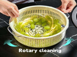 Salad Spinner, Fruit Veggie Bowl, Vegetable Washer, Veggie Dryer Set for Kitchen, Tools of Lettuce V1366-AZ2-W-03291