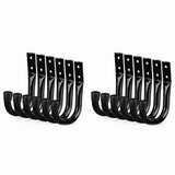 12-Piece Heavy Duty Metal Wall Mount J-Hooks for Bike and Tool Storage V1366-AZ2-W-15667