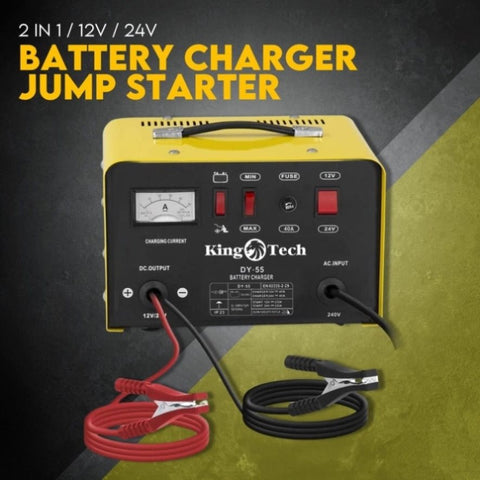 Kingtech 2in1 Battery Charger Jump Starter New Dual Heavy Duty Car Charger 40Amp V379-CHRGERDY155001