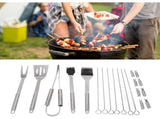 20-Piece Stainless Steel BBQ Grill Tools Set Professional Barbecue Accessories Kit with Canvas Bag V1369-AZ3-W-15066