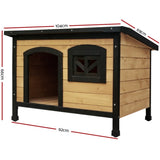 i.Pet Dog Kennel Extra Large Wooden Outdoor Indoor Puppy Pet House Cabin Crate Weatherproof PET-GT-DH5-L-BK