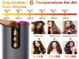 Automatic Hair Curling Wand, Tangle-Free Design, Portable USB Charging Rotating Curling Iron with V1232-JFQ001