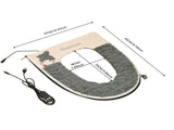 USB-Powered Heated Toilet Seat Cover with Soft Plush and Waterproof PU Leather, Adjustable V1341-ZY-J7PZFY5K-GREY