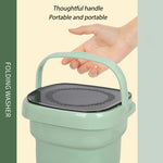 Mini Washing Machine Bucket Folding Portable Laundry Machine Clothes Washing green V201-W12783915