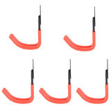 5Pcs Wall Mounted Double Hook Heavy Duty Garage Storage Utility Hooks with AntiRust Coating V1294-YM0901-3117200144512