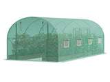 Walk-in Tunnel Greenhouse 14.6x6.36x6.3ft Galvanized Frame PE Cover Green V952-SDXWS15X7X7FO6TUWV0