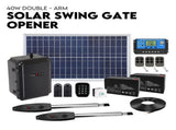 Double Swing Gate Opener Automatic Full Solar Power Kit Remote Control V379-DBLESOLARSET05