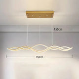 BAMDECOR A2569 1.5m Antizer Nordic Minimalist Wave Long Pendant Light V255-BAM-A2569-GOLD