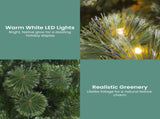 Christabelle 1.8m Christmas Tree Cashmere Pine 6ft Pre-Lit with LED Lights CMT-LED-NPB-6FT