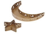 2pcs Ramadan Dessert Tray Moon Star Stainless Steel Eid Serving Tableware Decor for Islam Muslim V1294-YM0523-3115220024011