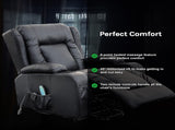 Recliner Chair Electric Massage Lift Chair with Heat Function PU Leather Lounge Sofa Black V63-834091