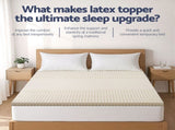 Giselle Bedding Natural Latex Mattress Topper, 7-Zone Pressure Relief Bed Pad for Back Pain, Ice TOPPER-LT-Q-5-CO