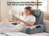 Giselle Reading Pillow For Bed With Non-Sag Solid Memory Foam, Back Pillow For Bed Sitting Up PILLOW-READ-MEFO-GY