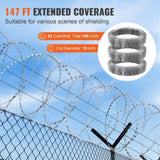 Razor Wire Razor Barbed Wire 147ft 3Rolls Razor Wire Fencing Double Spiral V952-JSSWDPCS147YCR3A8V0