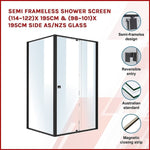 Semi Frameless Shower Screen x195cm Side AS/NZS Glass V63-824581