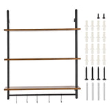 VEVOR Industrial Pipe Shelf 3 Tier 32x9.84in Wall-Mount for Kitchen Bedroom V952-JSGZWJYGHMBHKQBT1V0