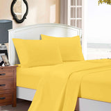 1000TC Ultra Soft Double Size Bed Yellow Flat & Fitted Sheet Set V493-ADS-21