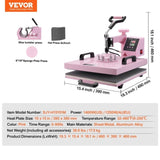 Heat Press Machine, 15 x 15 inch, 5 in 1 Heat Transfer Machine with 30 oz Tumbler Press, 360&deg Swing V952-YTS30OZ151551FRX6V3