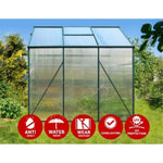 Green Fingers Greenhouse 1.9x1.9x1.83M Aluminium Polycarbonate Green House Garden Shed GH-ALU-190X190-GN-AB