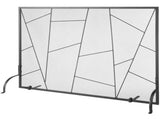 Fireplace Screen Single Panel, Sturdy Iron Mesh Fireplace Screen, 906MM Spark Guard V952-BLMHSJY3545I7H0S1V0