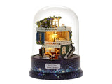 Creative DIY Dollhouse Dream House Miniature with Rotate Music Box Dust Cover LED Light V1294-YM0901-JY14759