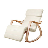 Artiss Rocking Armchair Footrest Nursing Beige Afton ARMCHAIR-10-BEIGE