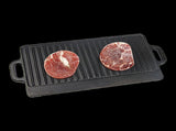 46x22 cm Cast Iron Reversible Griddle Plate BBQ Hob Cooking Grill Pan V63-835341