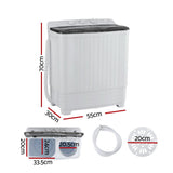 Devanti Portable Washing Machine Twin Tub 4.5KG PWM-B-T-4.5KG-GY