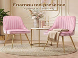 Artiss Dining Chairs Set of 6 Velvet Channel Tufted Pink UPHO-D-DIN203C-VEL-PKX6