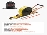 Ratchet Straps, 50.8 mm x 9.1 m, Heavy Duty Tie Down Straps with Double J Hook, 4536 kg Break V952-SJGJLD2X304JSMY7Z001V0