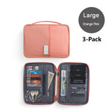 3-pack Large size Orange Pink Travel Document Organiser - Waterproof Oxford Cloth Passport Holder V888-ELOSUNG56123-10