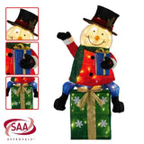 Christabelle 85cm Christmas Snowman On Presents Display with Lights 112_MHA509
