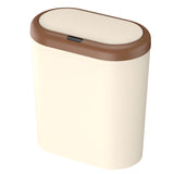 Beige and Brown Smart Sensor Trash Can 15L Capacity, Compact Design for Home Use with Automatic V888-ELOSUNG36787