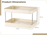 2-Tier Countertop Organizer, 13" x 9.1" Beige Shelf with Removable Drain Tray, Space Saving Storage V1192-AZ-W-18293