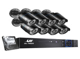 UL-tech CCTV Security System 8CH DVR 8 Cameras 1TB Hard Drive CCTV-8C-8B-BK-T