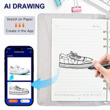 Smart Digital Notebook AI Powered Digital Sketchbook Set with Sync Pen and A5 Erasable Paper Refill V985-DIGITALNOTEBOOK