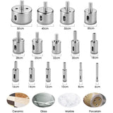 15 Pcs Drill Bit of Diamant Scie Cloches Tools Set, 8mm, 50mm V1237-MS-626-282