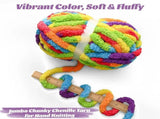 10 Pack Blue White Chunky Chenille Yarn, Super Bulky Variegated Blanket Yarn for Crochet and Hand V1237-MS-724-060