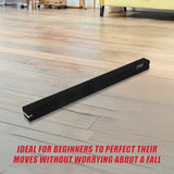 2.4m Gymnastics Folding Balance Beam Black Synthetic Suede V63-827841
