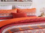 100% Cotton Rust Sapphire Boho Floral Coverlet Bedspread Set V745-MMPAC060969Q13U