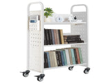 Rolling Library Book Cart, 150 kg Capacity, 77 x 38 x 122 cm Library Cart, Single Sided V-Shaped V952-VXTSGTCBS330I2HAK001V0