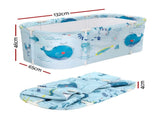 Weisshorn Foldable Bathtub PVC Spa Bucket Inflatable Cushion 134x65cm Blue FB-PVC-140-BL