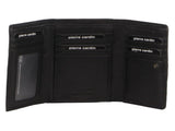 Pierre Cardin Womens Leather Woven Design Tri Fold RFID Wallet Travel in Black V563-PC3693-BLACK