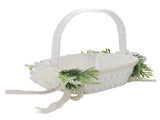 Flower Girl Basket Romantic Elegant Lightweight Hand Woven Wedding Flower Basket for Bride 5799 V1294-YM0901-3115240063712