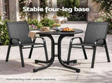 Gardeon Outdoor Side Table 80cm Folding Steel Round Bistro Desk Cafe Patio Furniture Black ODF-TB-STFD-BK