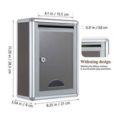 Aluminium Alloy Mailbox with Lock Grey Wall Mountable Mailbox for Secure Storage V1366-AZ2-W-18729