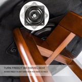 2X Wooden Bar Stool Dining Chair Leather LEILA 72cm BLACK BROWN V274-FT-WBSPVC-82BK2-BNP