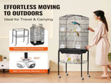 Large Bird Cage, 62 in, Open Top Parakeet Cage with Rolling Stand, Steel Bird Flight Cage with V952-ZMSDXNLL18W1DWI2NV0