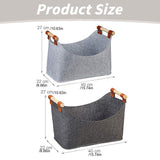 Firewood Bag Extra Thick Firewood Basket Foldable with Reinforced Wooden Handles Storage Basket V1369-AZ3-W-21547