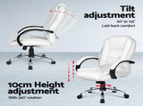Artiss Computer Desk 120cm Executive Office Chair Set PU Leather High Back White FURNI-O-DESK-CHAIR-9127-WH